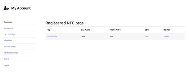 Bfm list of registered tags
